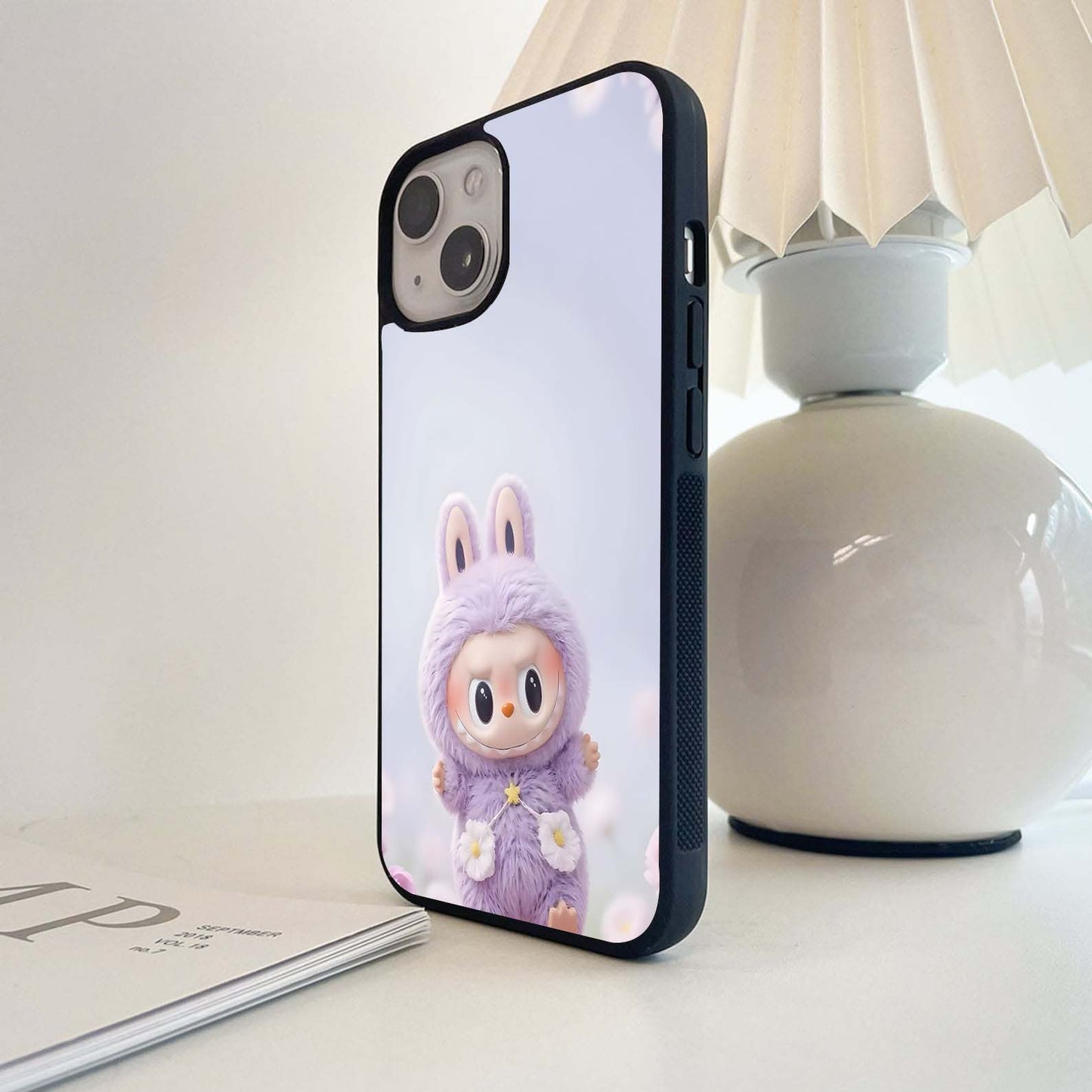 Floral Labubu Glass Case