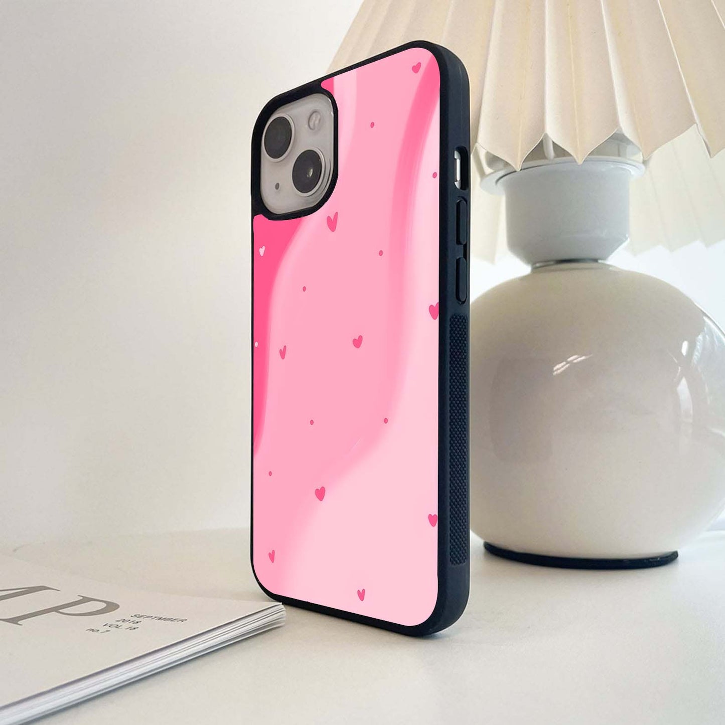 Pink Sweet Waving Glass Case