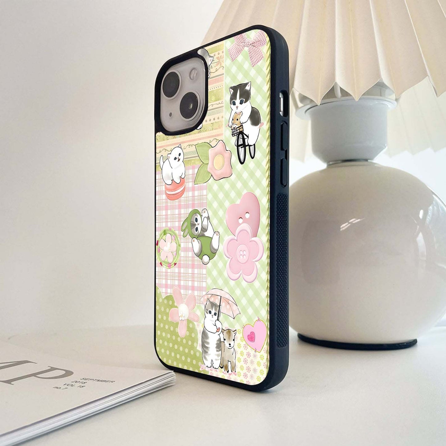 Playful Pastel Cats Glass Case