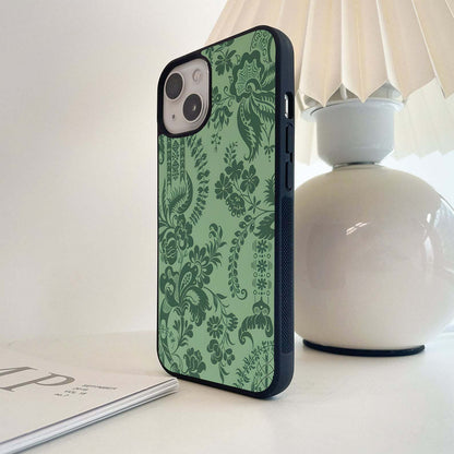 Green Ornate Pattern Glass Case