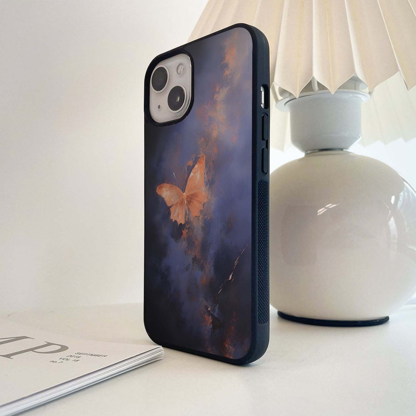 Copper Butterfly Glass Case