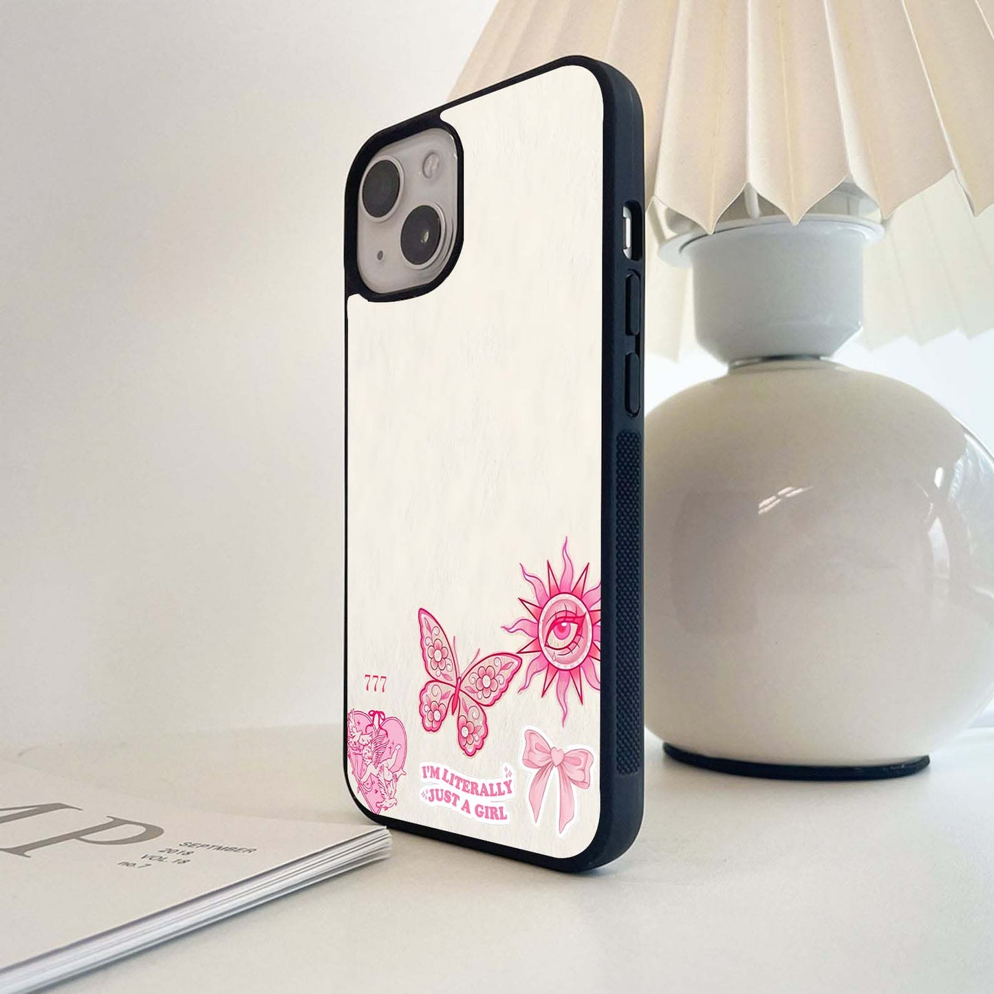 Girly Sticker Collage Glass Case