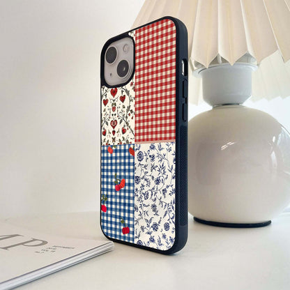 Vintage Red Hearts Glass Case