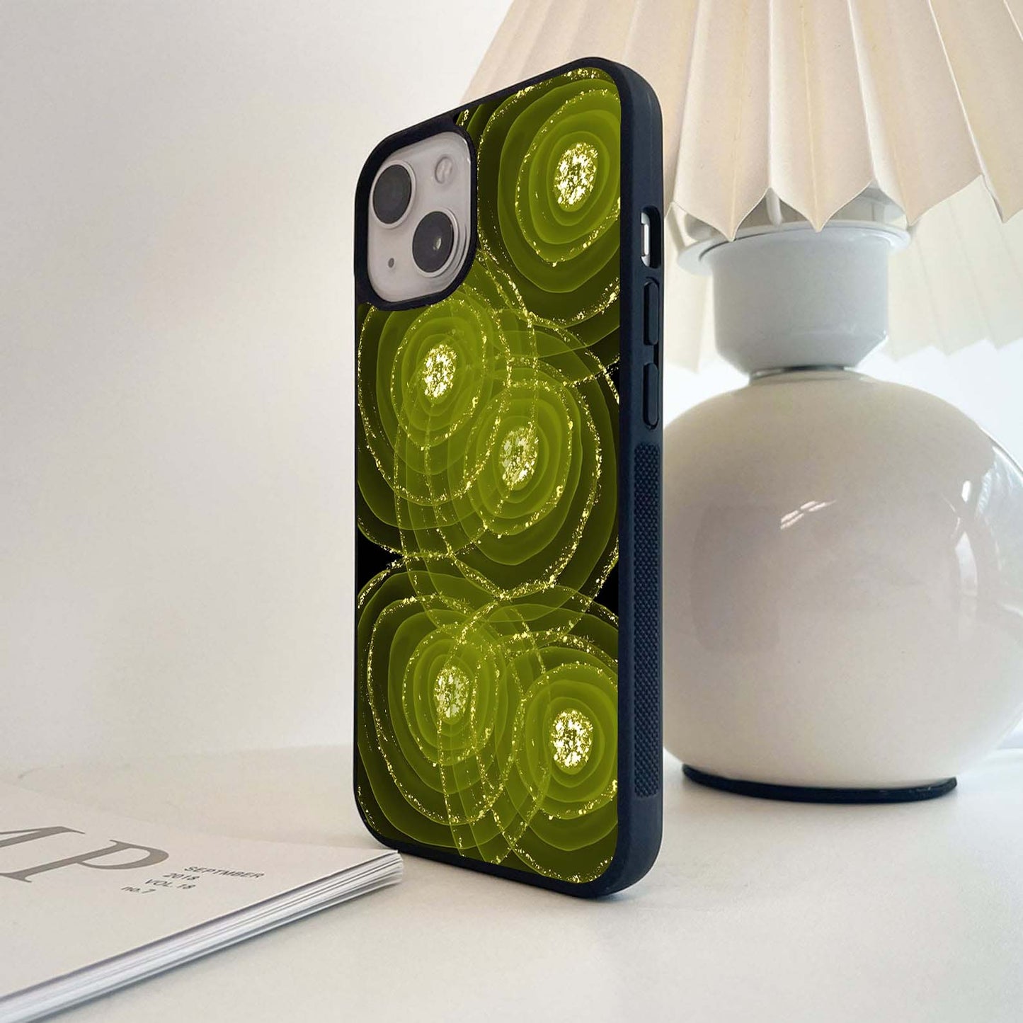Neon Orbit Bloom Marble Glass Case