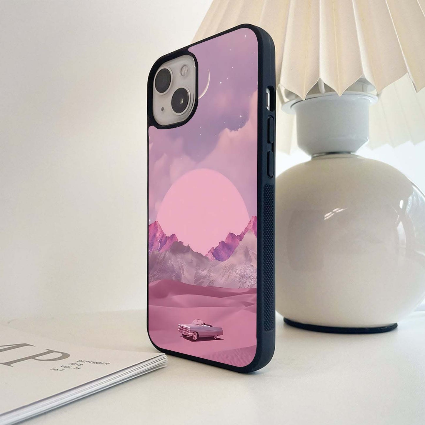 Alone Car Scenery Glass Case