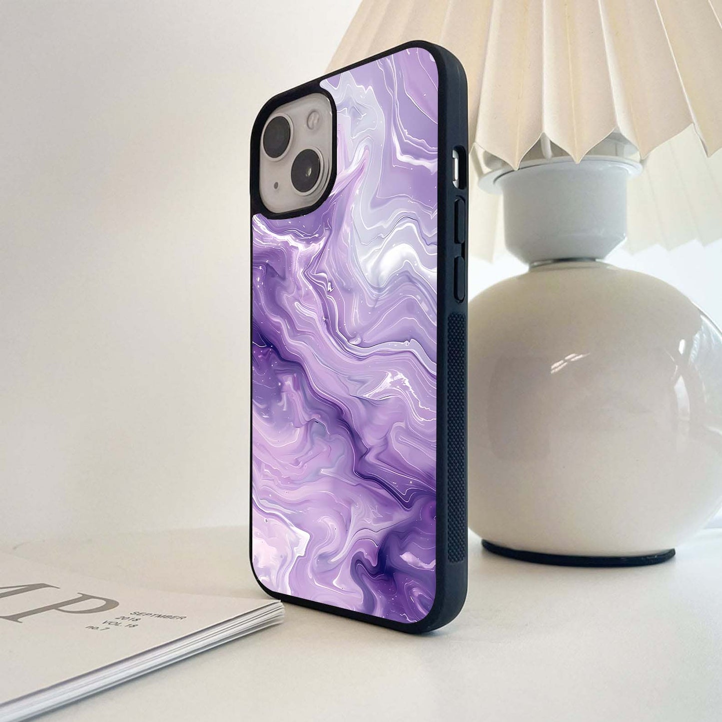 Purple Marble Swirl Glass Case