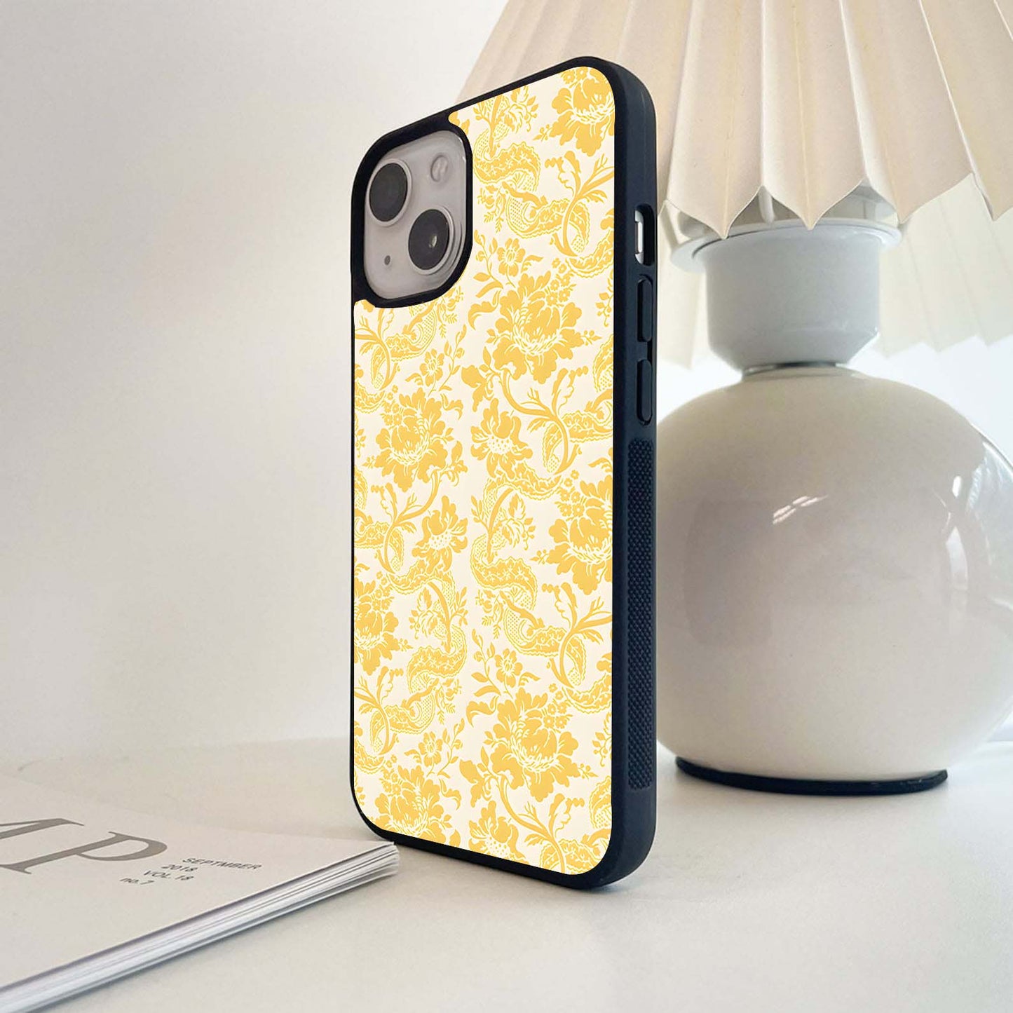 Golden Blossom Pattern Glass Case