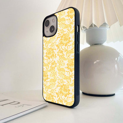 Golden Blossom Pattern Glass Case
