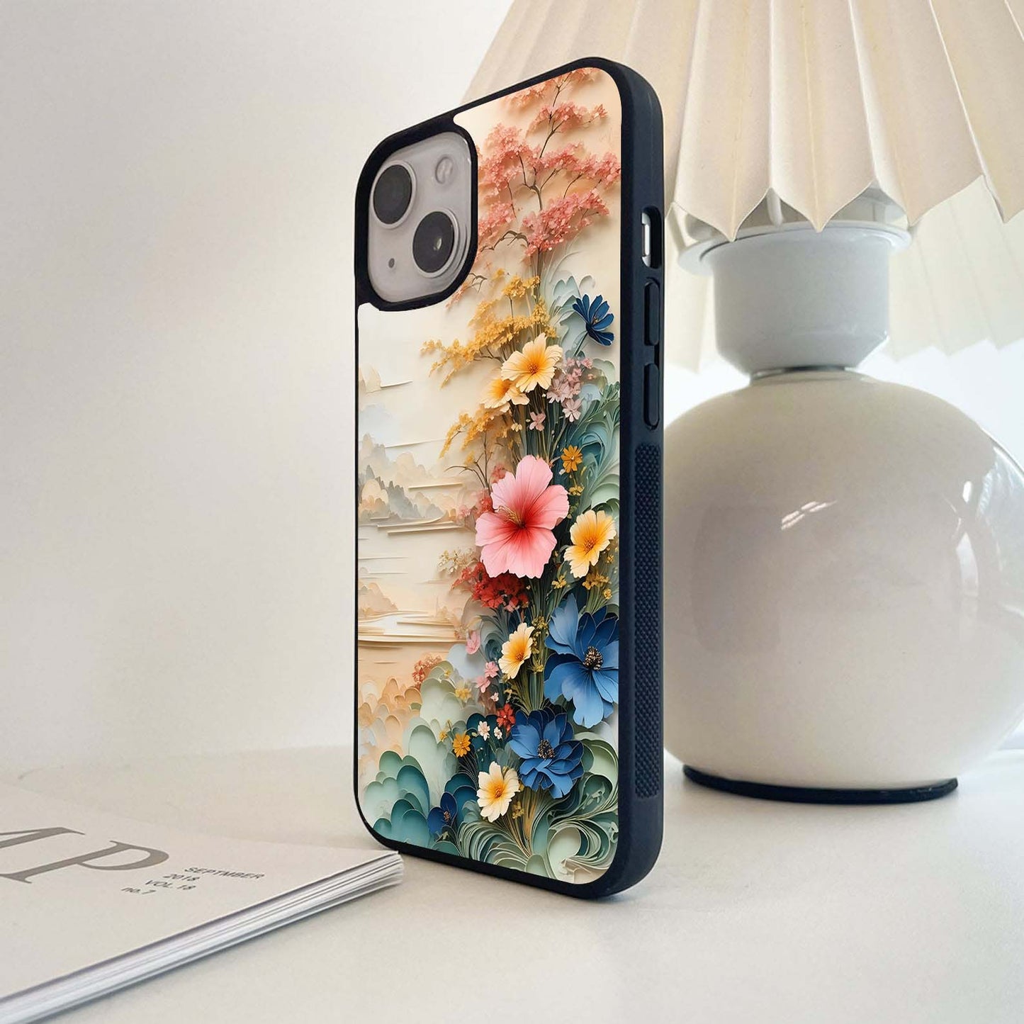 Botanical Hibiscus Scenery Glass Case