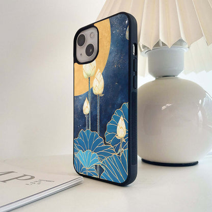 Moonlit Lotus Bloom Glass Case
