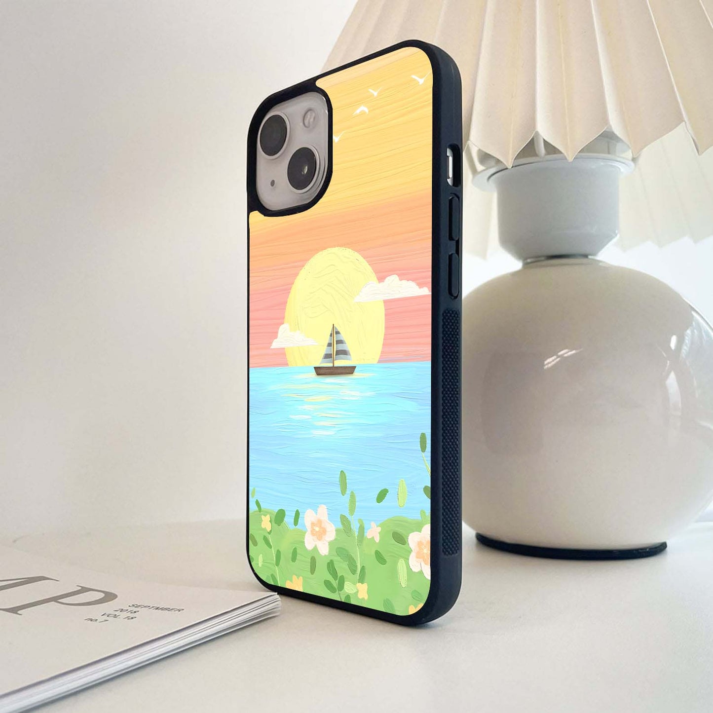 Sailboat at Sunset Glass Case