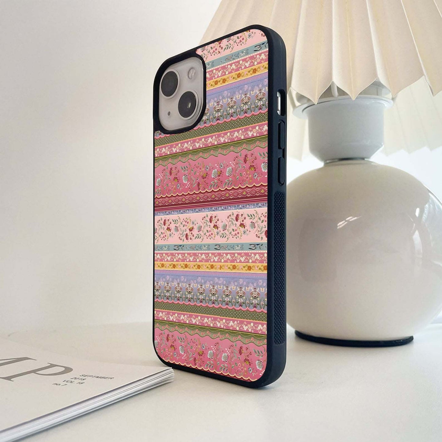 Laced Petal Stripes Glass Case