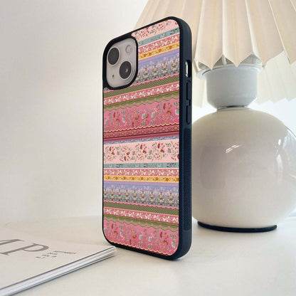 Laced Petal Stripes Glass Case