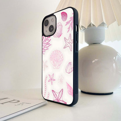 Pink Shell Outline Glass Case