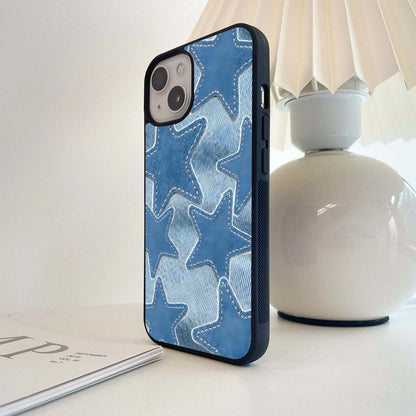 Denim Star Texture Glass Case