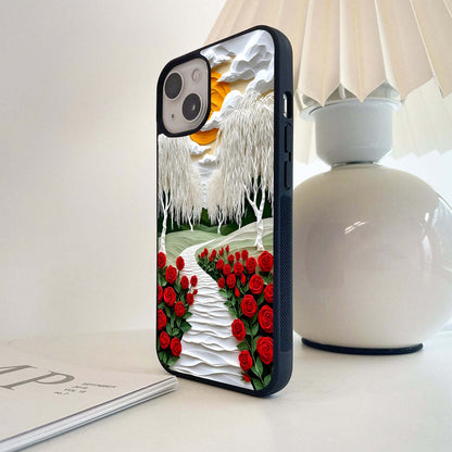 Sunlit Rose Path Glass Case