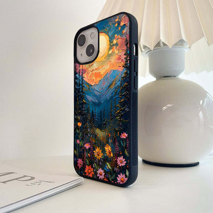 Sunset Floral Valley Glass Case