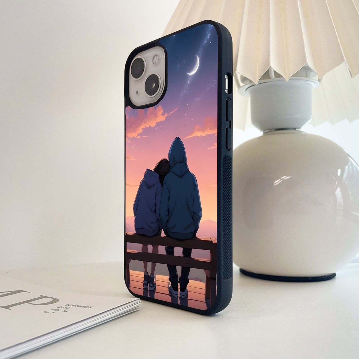 Soft Pastel Couple Glass Case