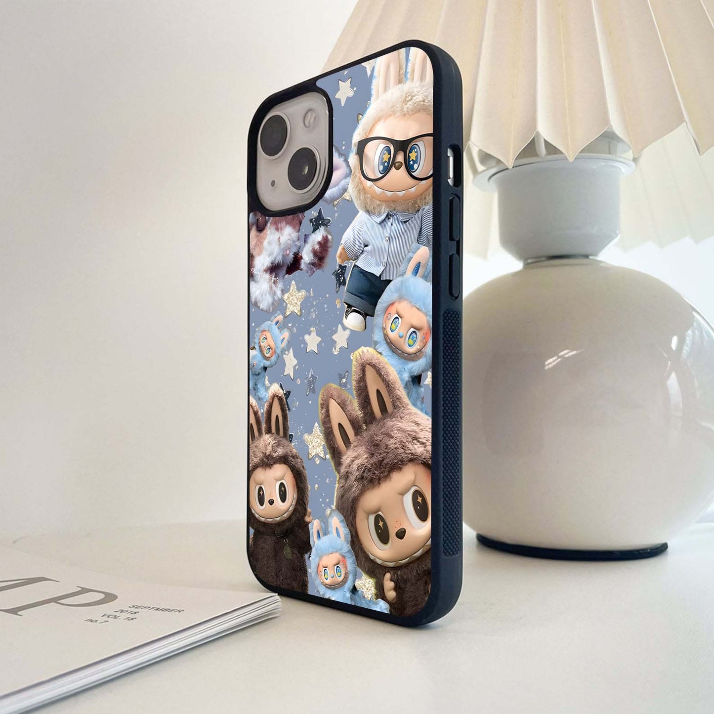 Multiple Labubu Pattern Glass Case