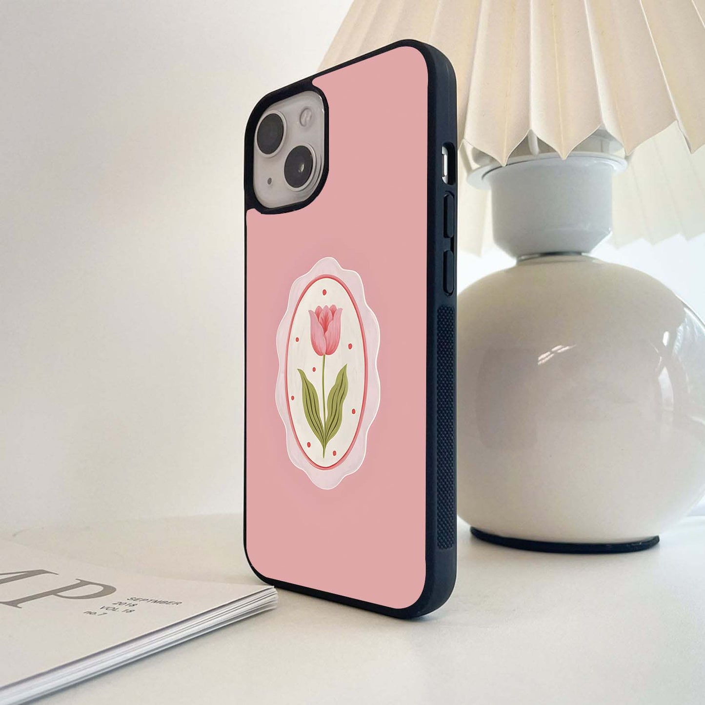 Vintage Tulip Charm Bloom Glass Case