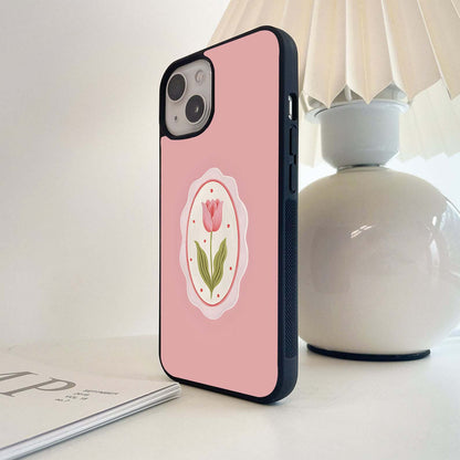 Vintage Tulip Charm Bloom Glass Case