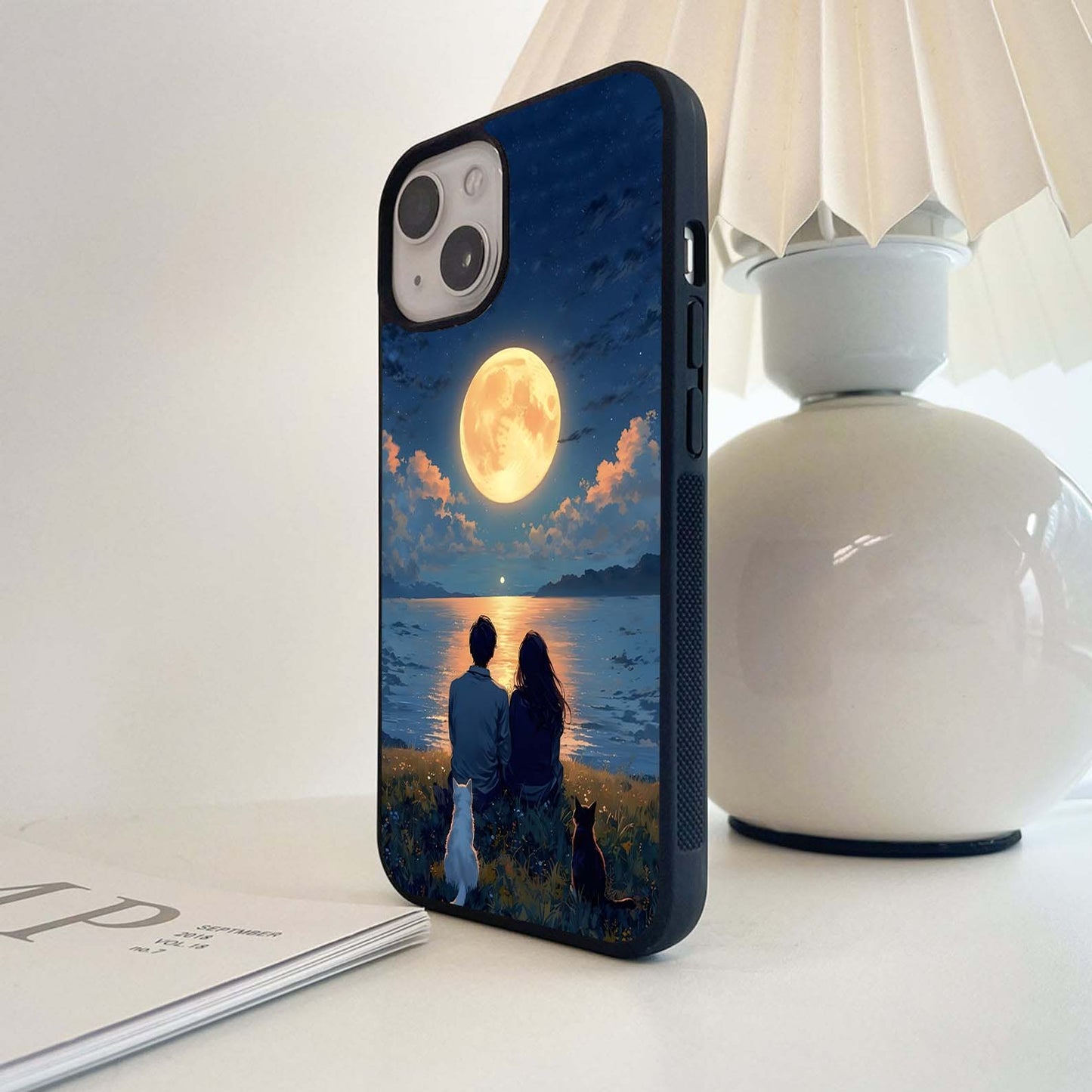 Moonlit Lakeside Promise Glass Case