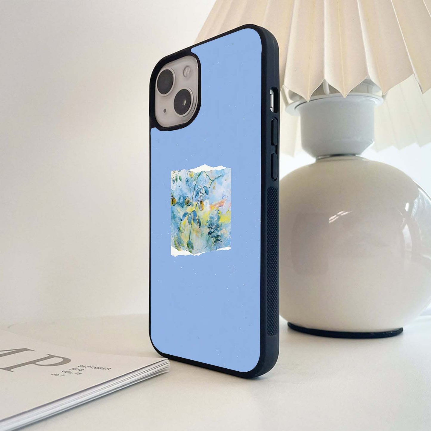 Torn Paper Painting Glass Case