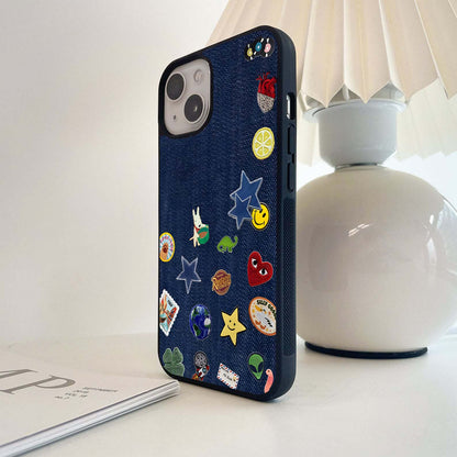 Patchwork Denim Delight Glass Case