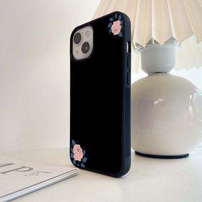 Elegant Rose Frame Leaf Glass Case