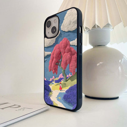 Meditative Girl with Aura Glass Case