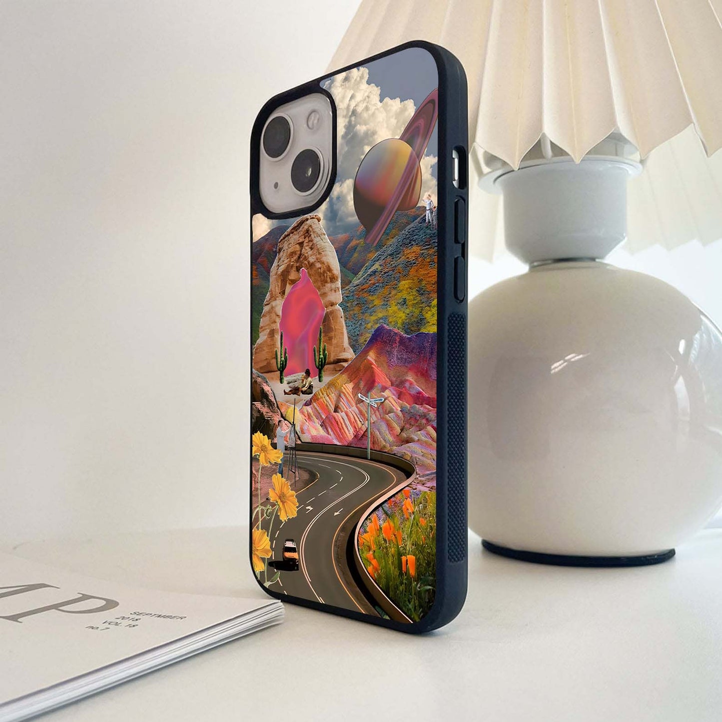 Surreal Road & Saturn Glass Case