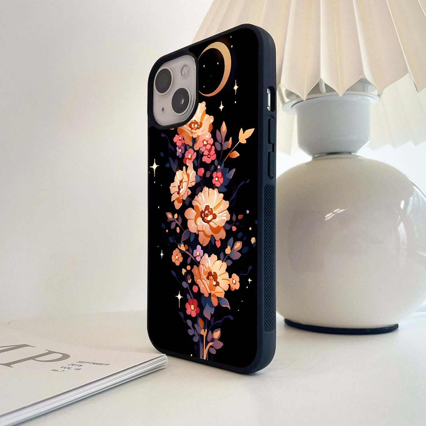 Moonlit Florals Moon Glass Case