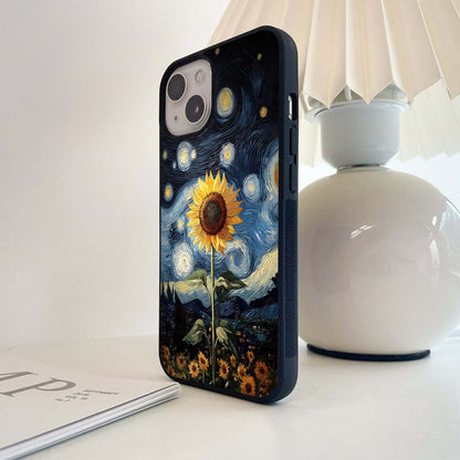 Van Gogh Sunflower Glass Case