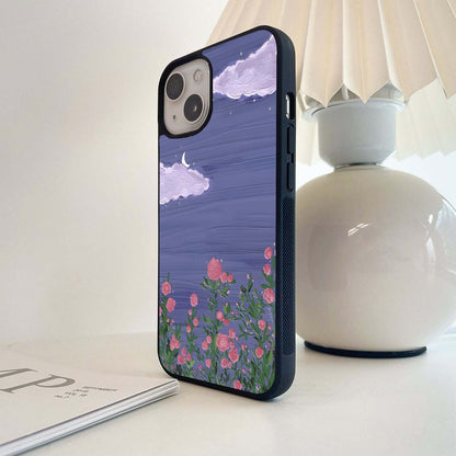 Crescent Clouds Scenery Glass Case