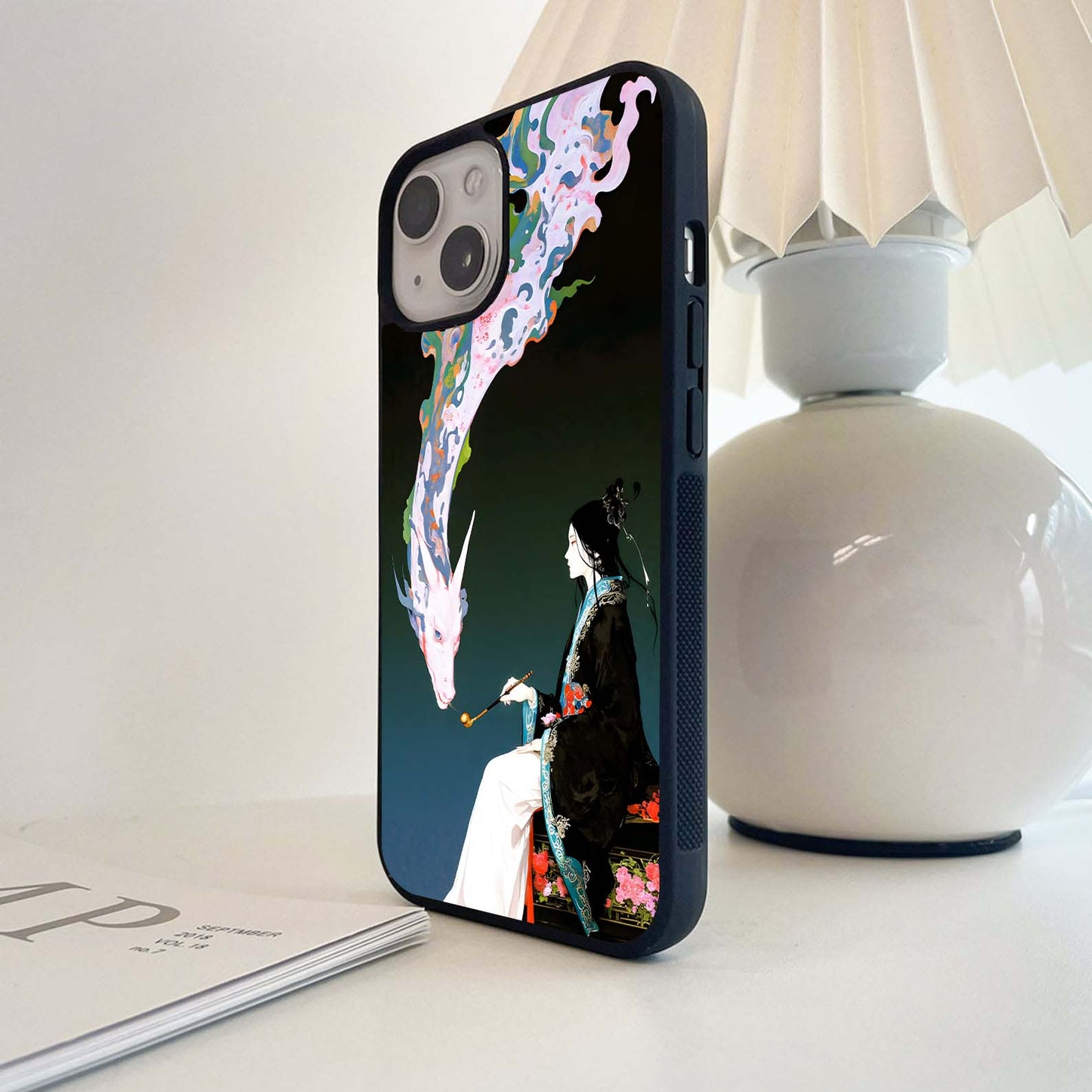 Samurai With Dragon Glass Case