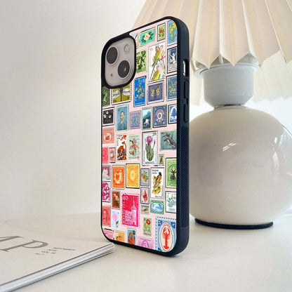 Multiple Stamp Collage Glass Case