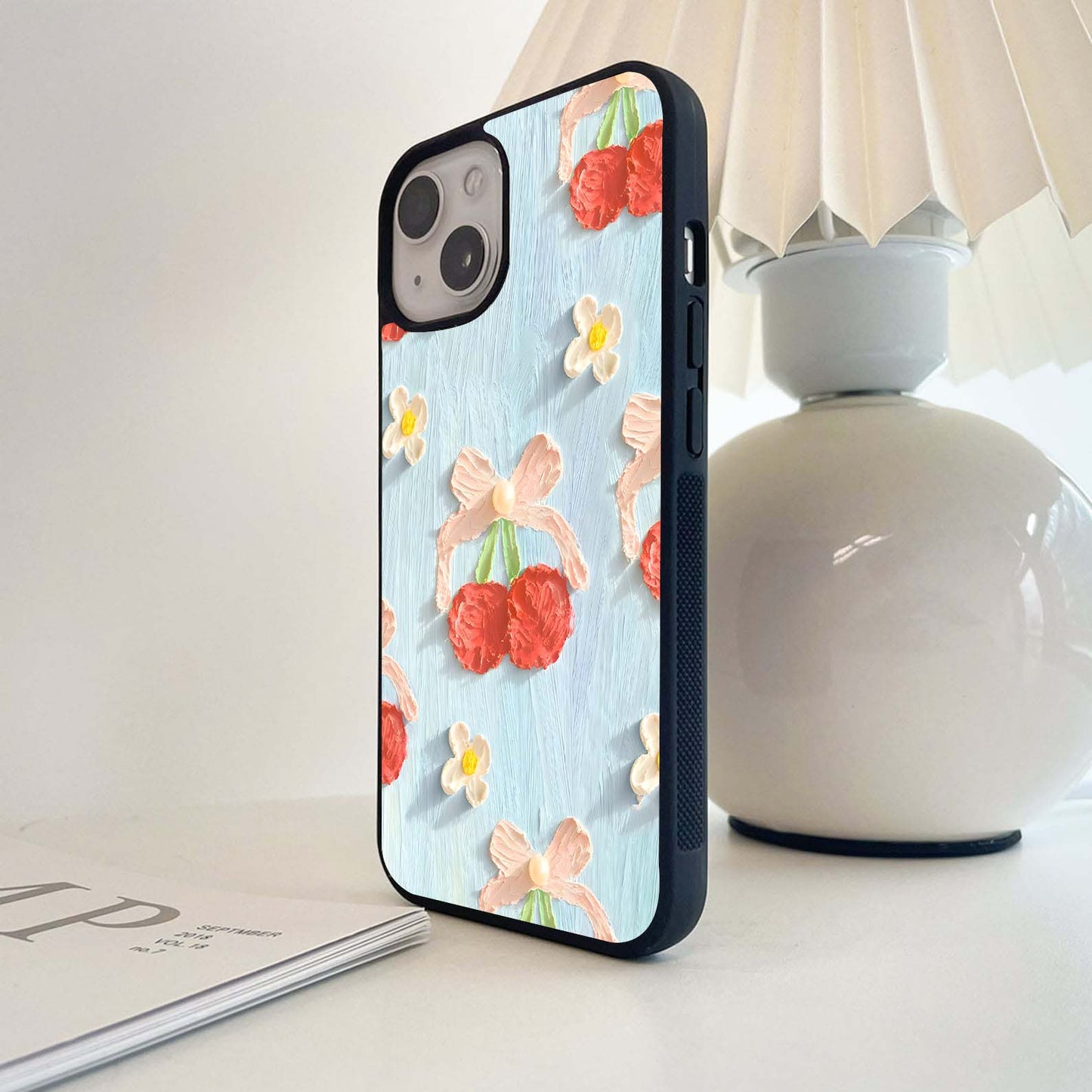 Painted Cherry Red Glass Case