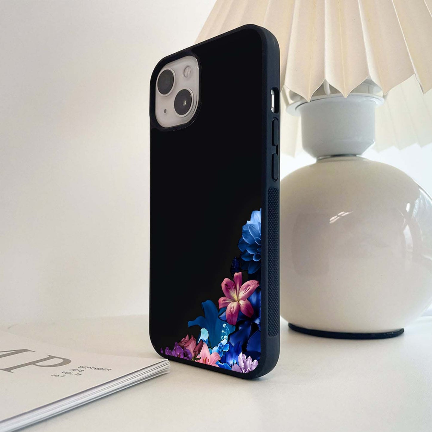 Noir Orchid Bloom Glass Case