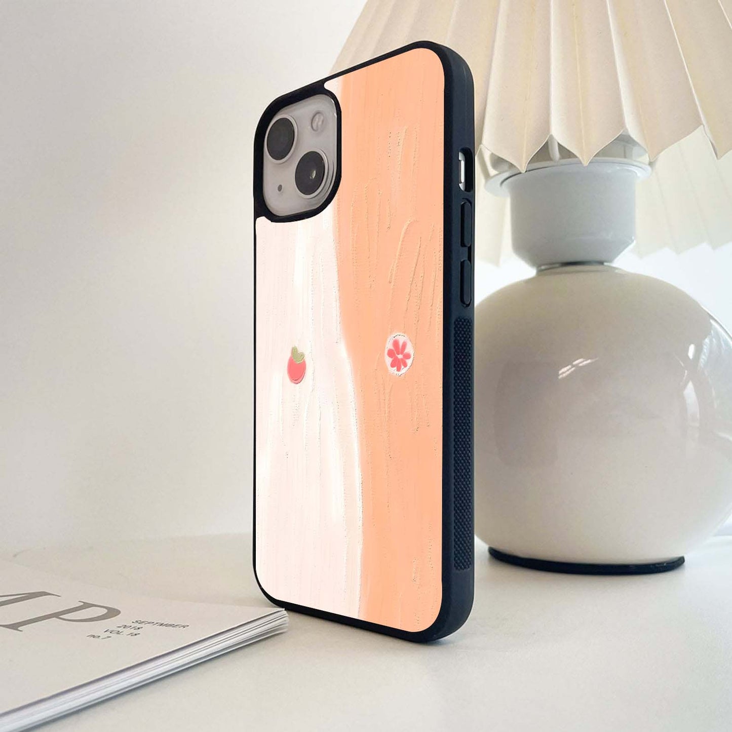 Peachy Fruit Bloom Glass Case