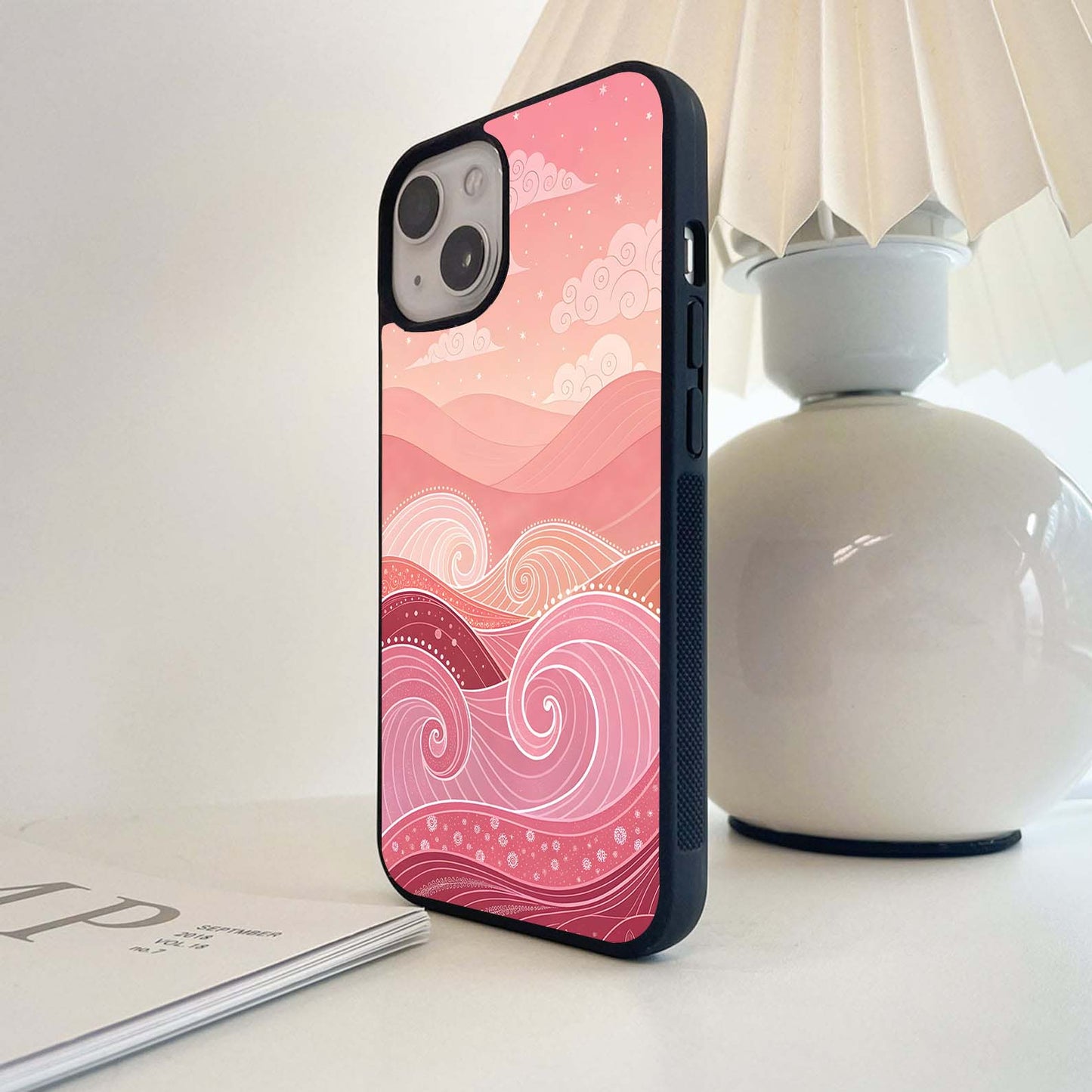 Retro Red Sunset Glass Case