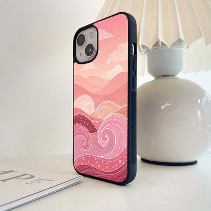 Retro Red Sunset Glass Case