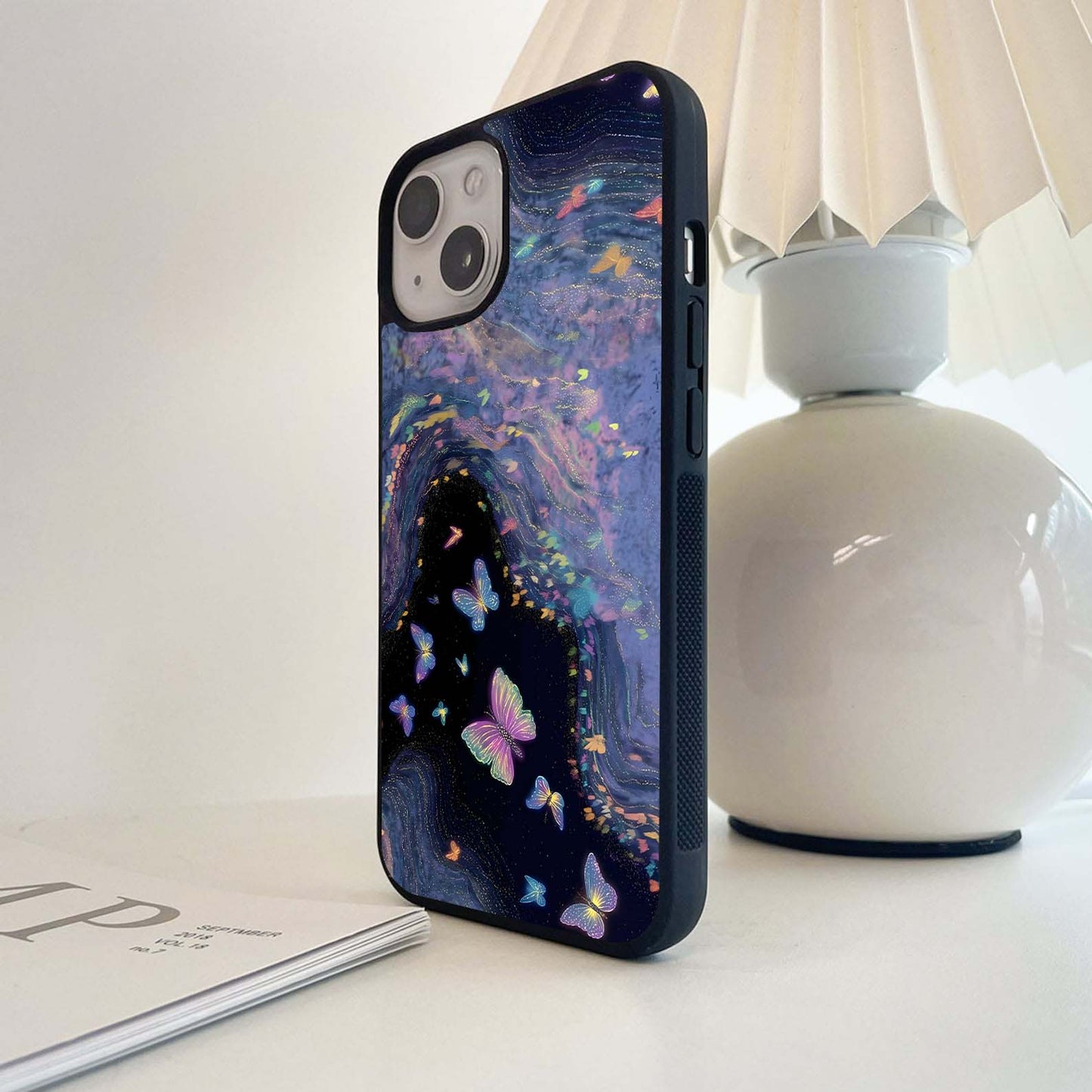 Galactic Bloom Butterflies Glass Case