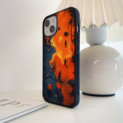 Red Volcano Art Glass Case