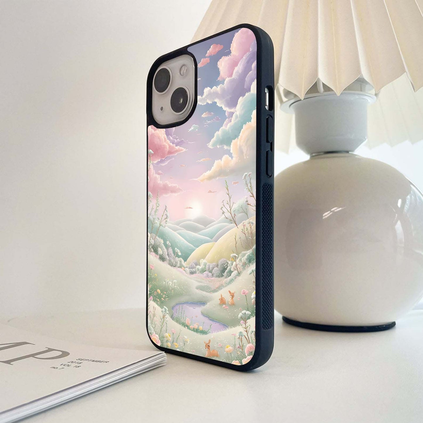 Enchanting Pastel Landscape Glass Case