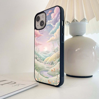 Enchanting Pastel Landscape Glass Case