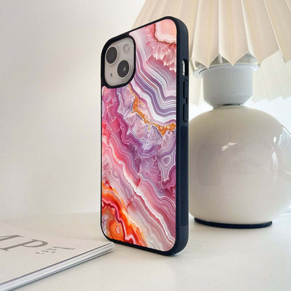 Rose Quartz Marble Glass Case