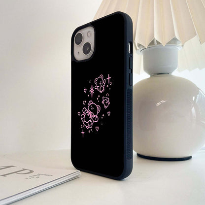 Pink LIne Art Aesthetic Glass Case