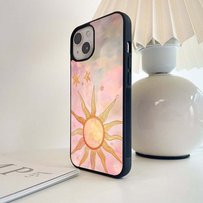 Pink Sky and Sun Glass Case