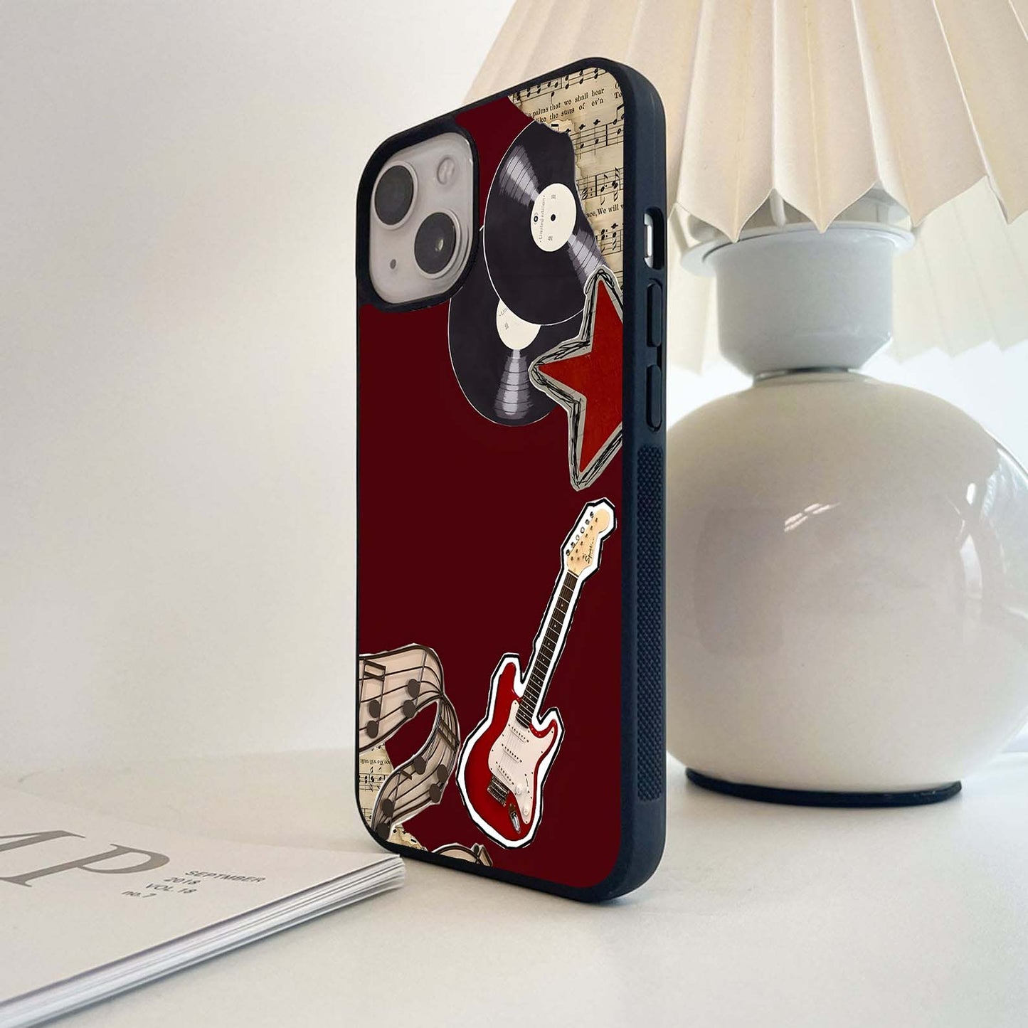 Playing Guitar Glass Case