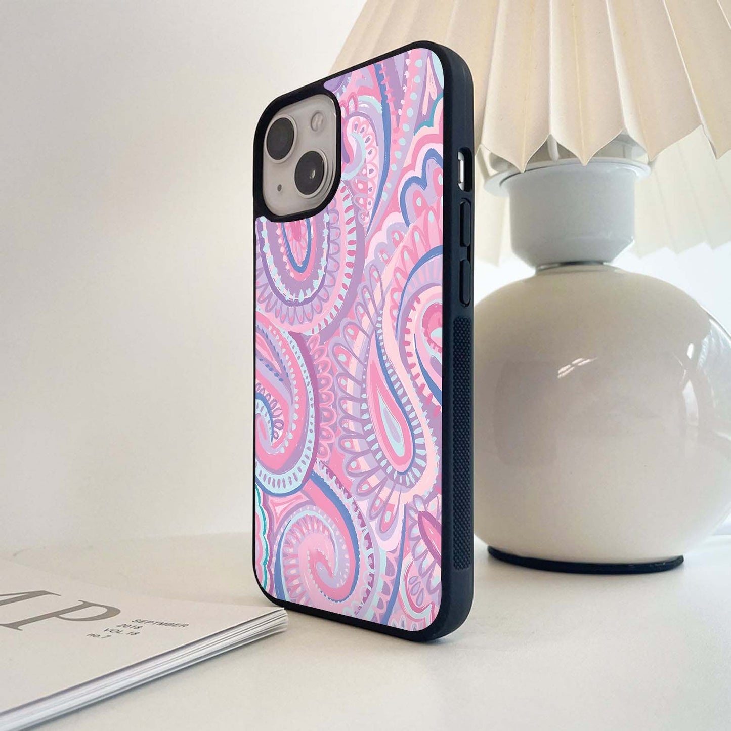 Paisley Candy Swirl Glass Case